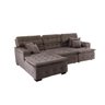 Sofá Orlando 2.80x2.10m com Chaise, Retrátil e Reclinável - Marrom - 4