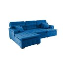 Ver imagem 4 de Sofá Orlando 2.80x2.10m com Chaise, Retrátil e Reclinável - Azul