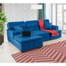 Sofá Orlando 2.80x2.10m com Chaise, Retrátil e Reclinável - Azul - 1