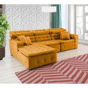 Ver imagem 4 de Sofá Orlando 2.80x2.10m com Chaise, Retrátil e Reclinável - Terra