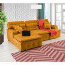 Ver imagem 1 de Sofá Orlando 2.80x2.10m com Chaise, Retrátil e Reclinável - Terra