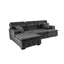 Ver imagem 5 de Sofá Orlando 2.80x2.10m com Chaise, Retrátil e Reclinável - Preto