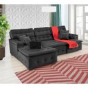 Ver imagem 1 de Sofá Orlando 2.80x2.10m com Chaise, Retrátil e Reclinável - Preto