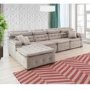 Ver imagem 3 de Sofá Orlando 3.45x1.50m com Chaise, Retrátil e Reclinável - Avelã