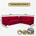 Ver imagem 2 de Sofá Magno 2.57x2.57m de Canto, Retrátil e Reclinável - Vermelho