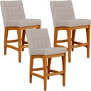 Ver imagem 1 de Kit 03 Banquetas Baixa Para Cozinha Bancada 90 cm Fixa Mila L02 Linho Bege - Lyam Decor Banqueta Bai