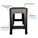 Ver imagem 4 de Banqueta Rattan Preto Trama Resistente Áreas Cozinha Jardim