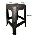 Ver imagem 2 de Banqueta Rattan Preto Trama Resistente Áreas Cozinha Jardim