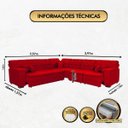 Ver imagem 2 de Sofá Magno 2.57x3.97m de Canto, Retrátil e Reclinável - Vermelho