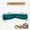 Ver imagem 2 de Sofá Magno 3.32x3.97m de Canto, Retrátil e Reclinável - Verde
