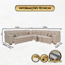 Ver imagem 2 de Sofá Magno 2.37x3.32m de Canto, Retrátil e Reclinável - Bege