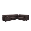 Ver imagem 4 de Sofá Magno 3.32x2.37m de Canto, Retrátil e Reclinável - Marrom