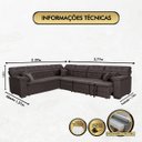 Ver imagem 2 de Sofá Magno 2.37x3.77m de Canto, Retrátil e Reclinável - Marrom