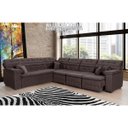 Ver imagem 3 de Sofá Magno 2.37x3.77m de Canto, Retrátil e Reclinável - Marrom