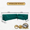 Ver imagem 2 de Sofá Magno 3.77x2.37m de Canto, Retrátil e Reclinável - Verde