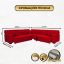 Ver imagem 2 de Sofá Magno 2.37x3.77m de Canto, Retrátil e Reclinável - Vermelho