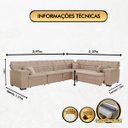 Ver imagem 2 de Sofá Magno 3.97x2.37m de Canto, Retrátil e Reclinável - Bege