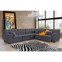 Ver imagem 1 de Sofá Magno 3.97x2.37m de Canto, Retrátil e Reclinável - Chumbo