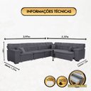 Ver imagem 2 de Sofá Magno 3.97x2.37m de Canto, Retrátil e Reclinável - Chumbo