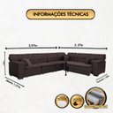 Ver imagem 2 de Sofá Magno 3.97x2.37m de Canto, Retrátil e Reclinável - Marrom