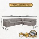 Ver imagem 2 de Sofá Magno 3.97x2.37m de Canto, Retrátil e Reclinável - Avelã