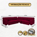 Ver imagem 2 de Sofá Magno 2.37x3.77m de Canto, Retrátil e Reclinável - Vinho