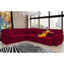 Ver imagem 1 de Sofá Magno 2.37x3.77m de Canto, Retrátil e Reclinável - Vinho