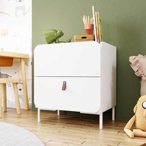 Mesa de Cabeceira Infantil 2 Gavetas 50cm Curve Brv Móveis