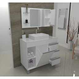 Gabinete / Armário Banheiro Fit Supreme 97 cm - Carvalho - 2