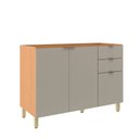 Ver imagem 1 de Balcão Pia 120cm 3 Portas 2 Gavetas Karine Ii Yescasa Laranja/Angelin/Nude