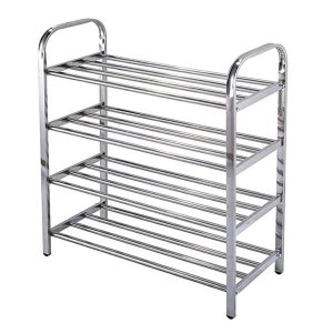 Sapateira Prateleira Inox 4 Andares Sapato Calçado Tenis Estante Casa Corredor Recepçao Entrada Orga