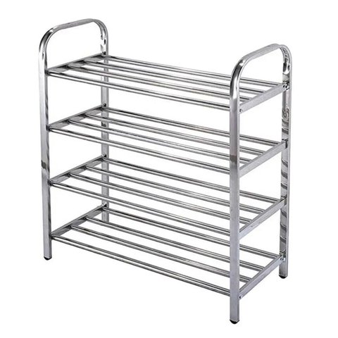 Sapateira Prateleira Inox 4 Andares Sapato Calçado Tenis Estante Casa Corredor Recepçao Entrada Orga