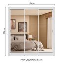 Ver imagem 4 de Guarda-roupa Casal 3 Portas de Correr de Espelho 4 Gavetas Branco Sublime Plus Madesa