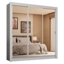 Ver imagem 3 de Guarda-roupa Casal 3 Portas de Correr de Espelho 4 Gavetas Branco Sublime Plus Madesa