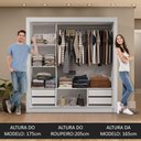 Ver imagem 6 de Guarda-roupa Casal 3 Portas de Correr de Espelho 4 Gavetas Branco Sublime Plus Madesa