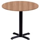 Ver imagem 1 de Mesa Ômega Ferro Preto 74 Cm (alt) Base em X Tampo Mdp Redondo 60 Cm (larg) X 2,50 Cm (alt) Noce