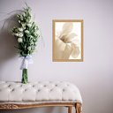 Ver imagem 2 de Quadro Moldura Dourada Flor Bege 45x34cm:com Vidro