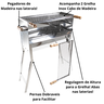 Churrasqueira Espetinho Inox Portatil Modelo Dobravel com 2 Grelhas Inox Tamanho 60x25x90 - 2