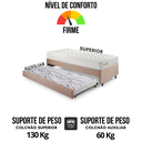 Ver imagem 6 de Bicama Box Solteiro Linho 88x188x28 Cm com Colchão Ecoline D33 Espuma Ecoflex