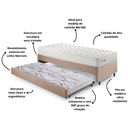 Ver imagem 4 de Bicama Box Solteiro Linho 88x188x28 Cm com Colchão Ecoline D33 Espuma Ecoflex