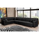 Ver imagem 3 de Sofá Magno 2.37x4.57m de Canto, Retrátil e Reclinável - Preto