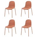 Ver imagem 1 de Kit 4 Cadeiras Bilbao Fratini Encosto Pp Terracota Assento Almofada Terracota Base Aço Terracota