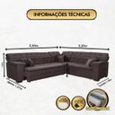 Ver imagem 2 de Sofá Magno 2.57x2.37m de Canto, Retrátil e Reclinável - Marrom