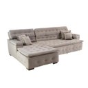 Ver imagem 5 de Sofá Orlando 2.40x1.50m com Chaise, Retrátil e Reclinável - Avelã