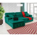 Ver imagem 1 de Sofá Orlando 2.20x2.10m com Chaise, Retrátil e Reclinável - Verde