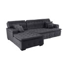 Ver imagem 5 de Sofá Orlando 2.40x1.50m com Chaise, Retrátil e Reclinável - Chumbo