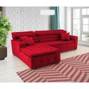 Ver imagem 3 de Sofá Orlando 2.20x2.10m com Chaise, Retrátil e Reclinável - Vermelho
