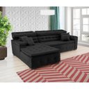 Ver imagem 4 de Sofá Orlando 2.20x2.10m com Chaise, Retrátil e Reclinável - Preto