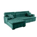 Ver imagem 5 de Sofá Orlando 2.40x1.50m com Chaise, Retrátil e Reclinável - Verde