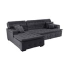 Ver imagem 5 de Sofá Orlando 2.40x1.70m com Chaise, Retrátil e Reclinável - Chumbo